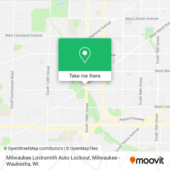 Mapa de Milwaukee Locksmith Auto Lockout