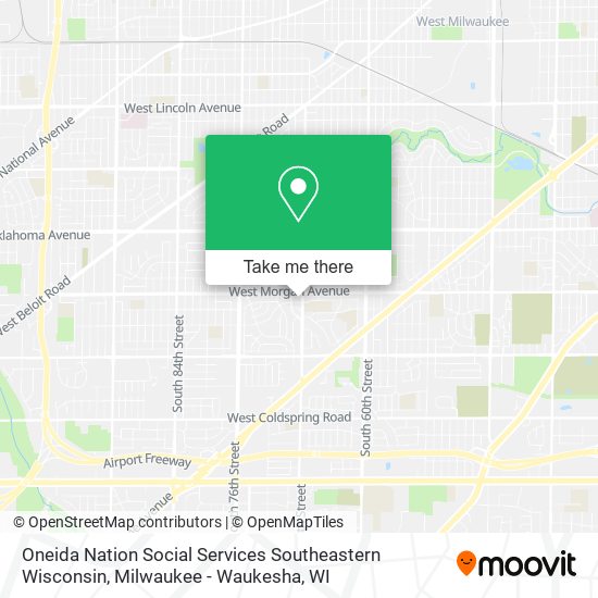 Oneida Nation Social Services Southeastern Wisconsin map