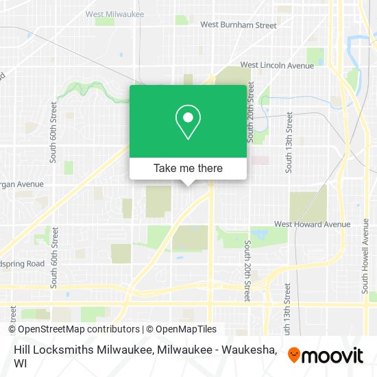 Hill Locksmiths Milwaukee map