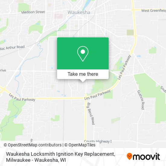 Waukesha Locksmith Ignition Key Replacement map