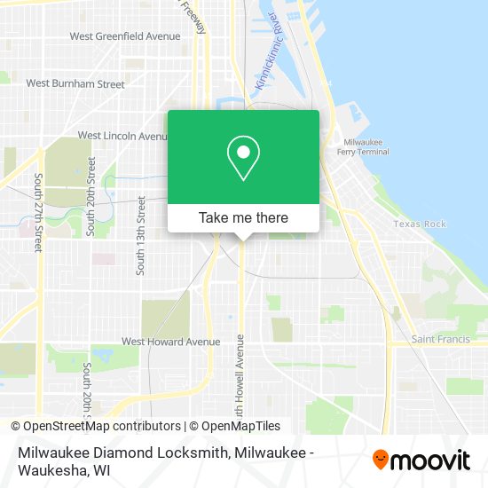 Mapa de Milwaukee Diamond Locksmith