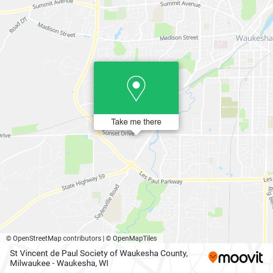 St Vincent de Paul Society of Waukesha County map