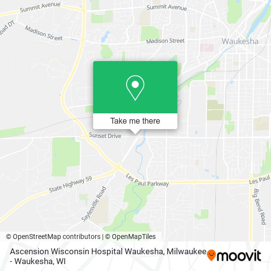Ascension Wisconsin Hospital Waukesha map