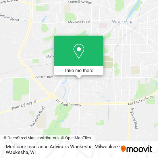 Medicare Insurance Advisors Waukesha map