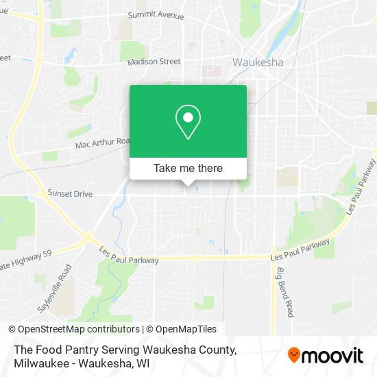 Mapa de The Food Pantry Serving Waukesha County