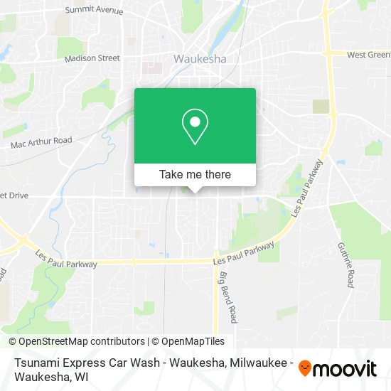 Mapa de Tsunami Express Car Wash - Waukesha