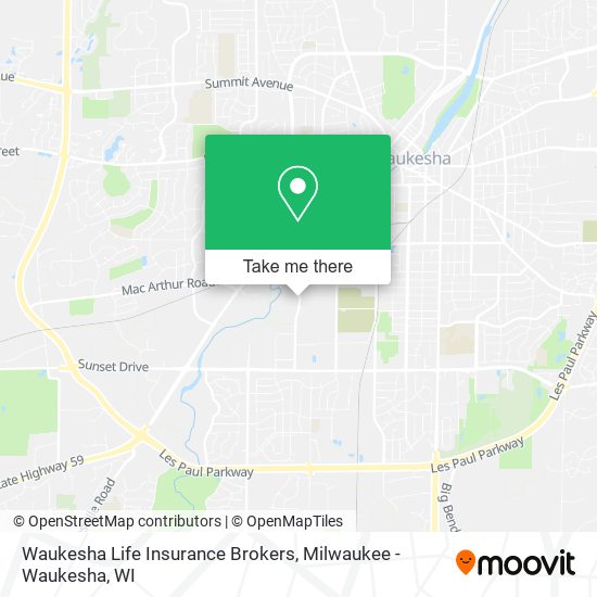 Waukesha Life Insurance Brokers map