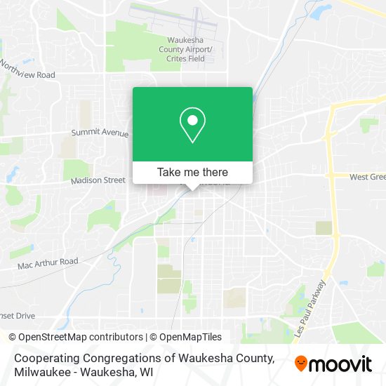 Cooperating Congregations of Waukesha County map