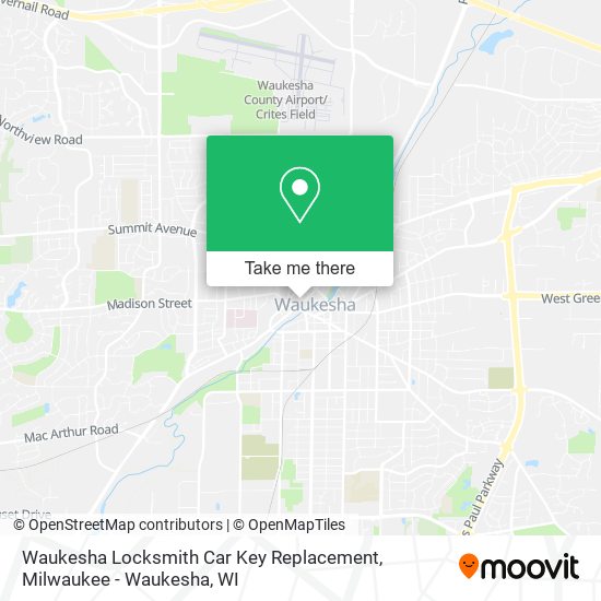 Waukesha Locksmith Car Key Replacement map