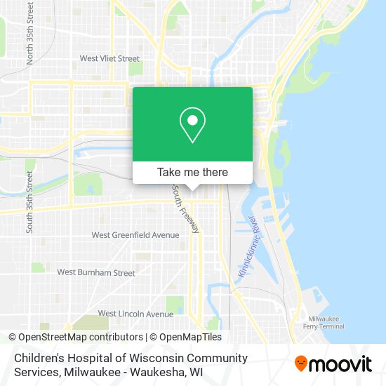 Children's Hospital of Wisconsin Community Services map