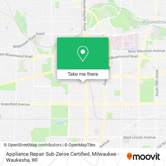 Appliance Repair Sub-Zeroe Certified map