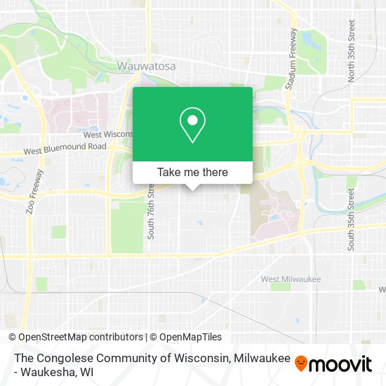 The Congolese Community of Wisconsin map