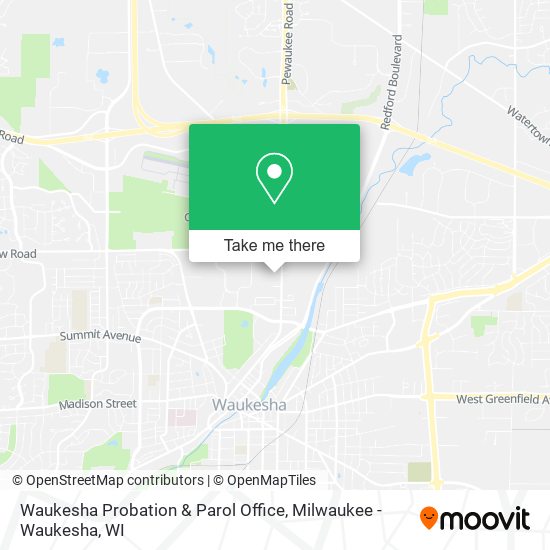 Waukesha Probation & Parol Office map