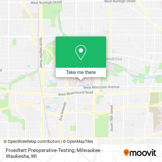 Froedtert Preoperative-Testing map