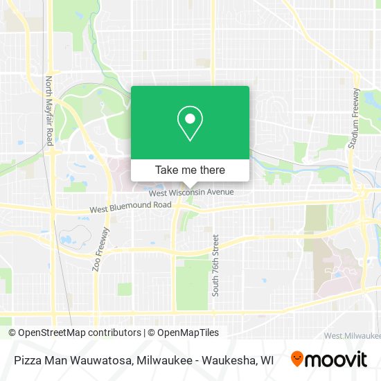 Pizza Man Wauwatosa map