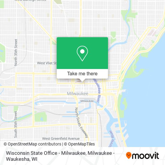 Mapa de Wisconsin State Office - Milwaukee