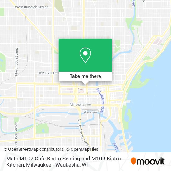 Mapa de Matc M107 Cafe Bistro Seating and M109 Bistro Kitchen