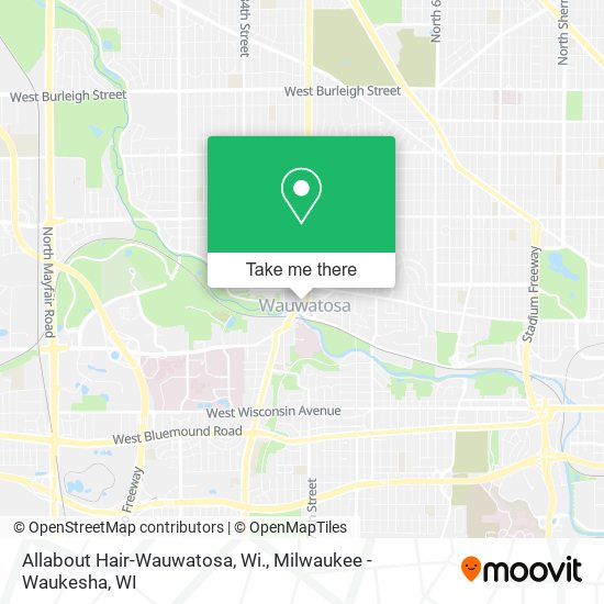 Mapa de Allabout Hair-Wauwatosa, Wi.