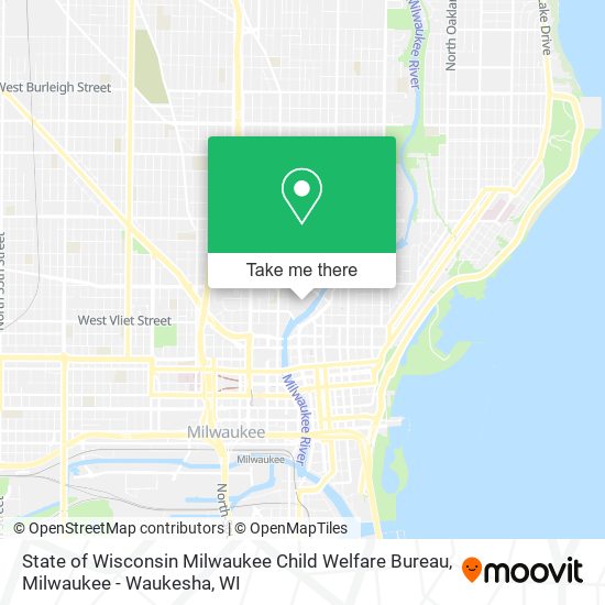 State of Wisconsin Milwaukee Child Welfare Bureau map