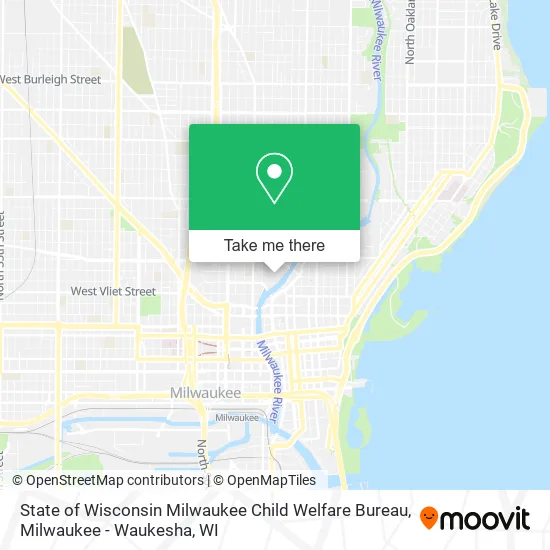 State of Wisconsin Milwaukee Child Welfare Bureau map