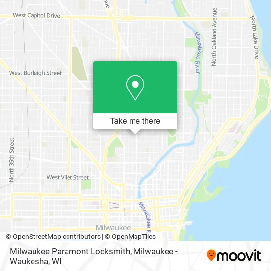 Mapa de Milwaukee Paramont Locksmith