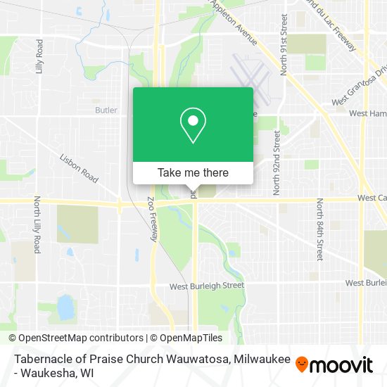 Mapa de Tabernacle of Praise Church Wauwatosa