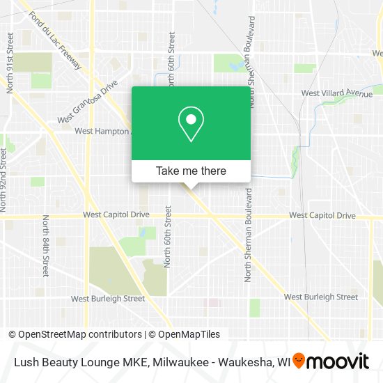 Lush Beauty Lounge MKE map