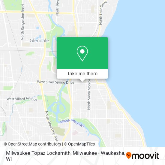 Mapa de Milwaukee Topaz Locksmith