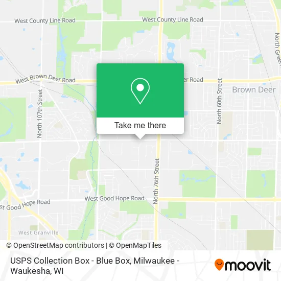 Mapa de USPS Collection Box - Blue Box