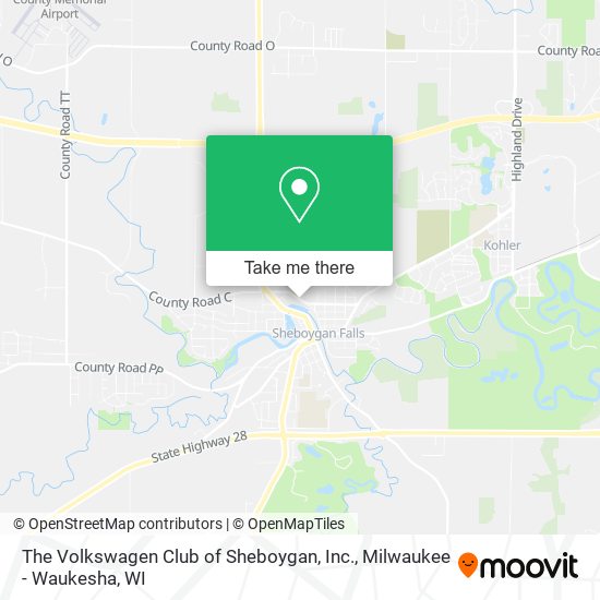 The Volkswagen Club of Sheboygan, Inc. map