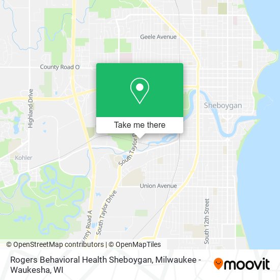 Mapa de Rogers Behavioral Health Sheboygan