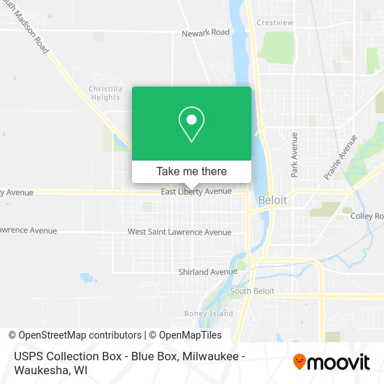 Mapa de USPS Collection Box - Blue Box