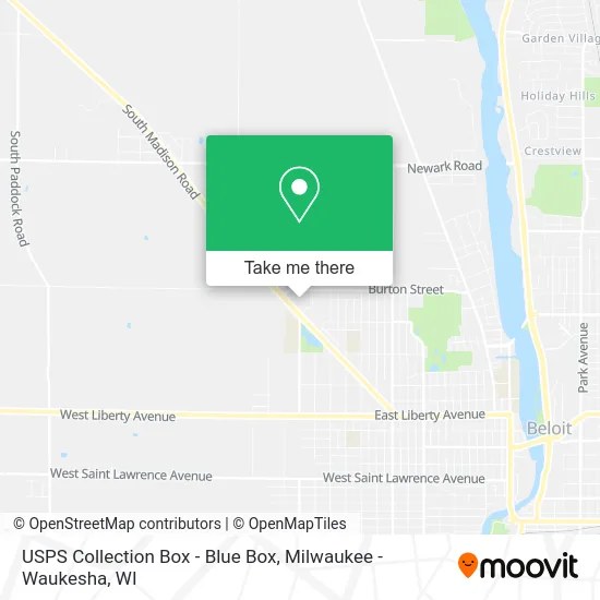 Mapa de USPS Collection Box - Blue Box