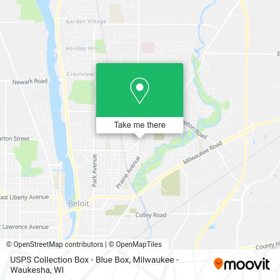 USPS Collection Box - Blue Box map