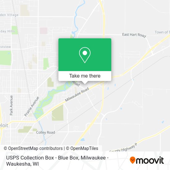 Mapa de USPS Collection Box - Blue Box