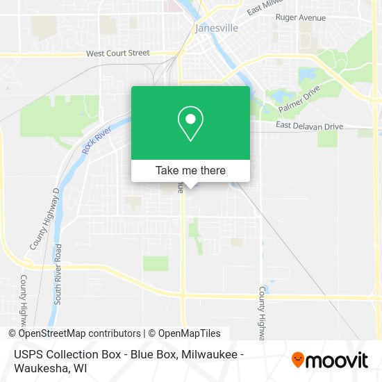 USPS Collection Box - Blue Box map