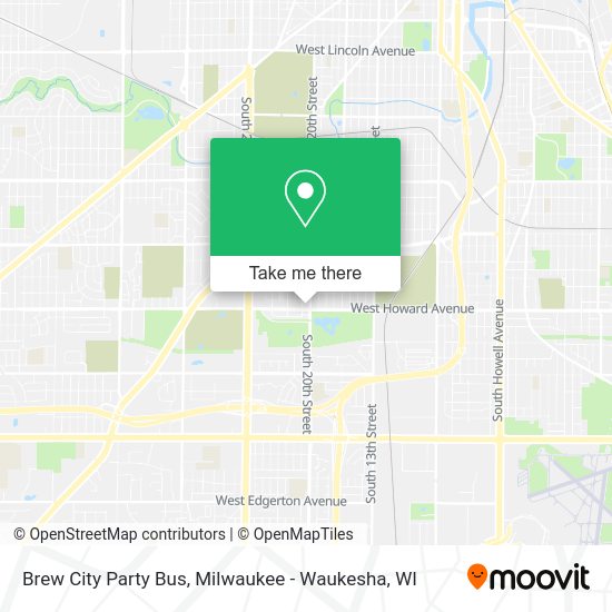 Brew City Party Bus map