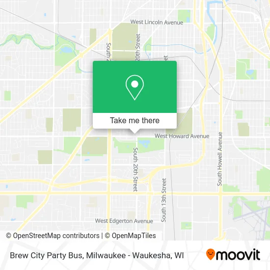 Brew City Party Bus map
