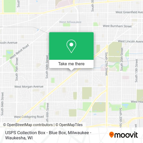 Mapa de USPS Collection Box - Blue Box