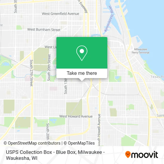Mapa de USPS Collection Box - Blue Box
