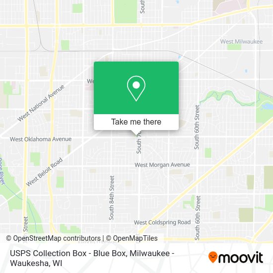 USPS Collection Box - Blue Box map