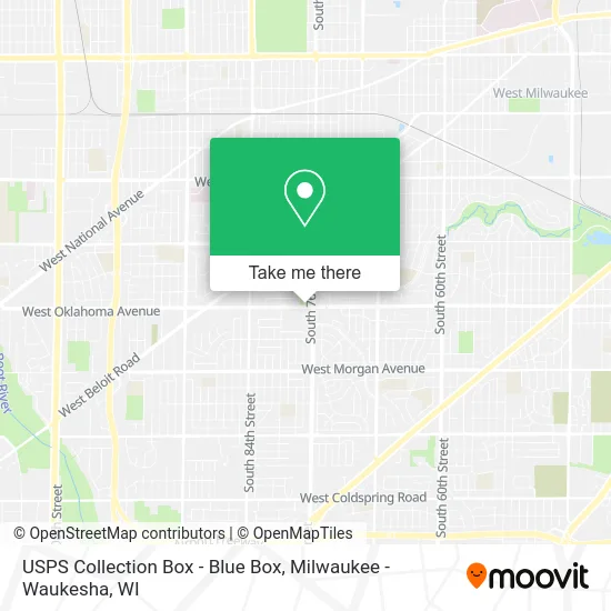 Mapa de USPS Collection Box - Blue Box
