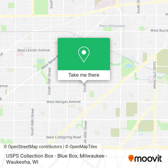 USPS Collection Box - Blue Box map