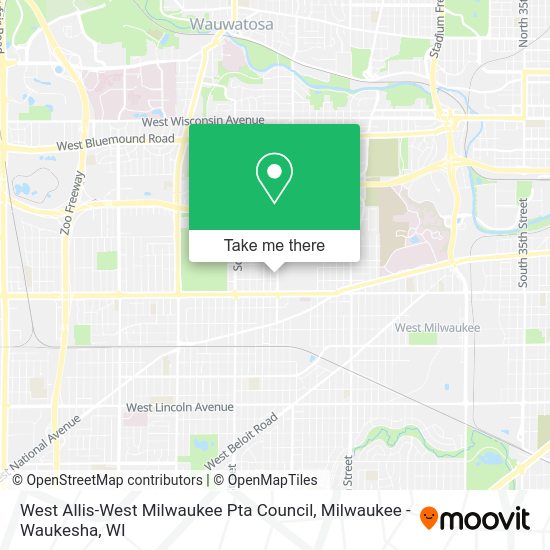West Allis-West Milwaukee Pta Council map