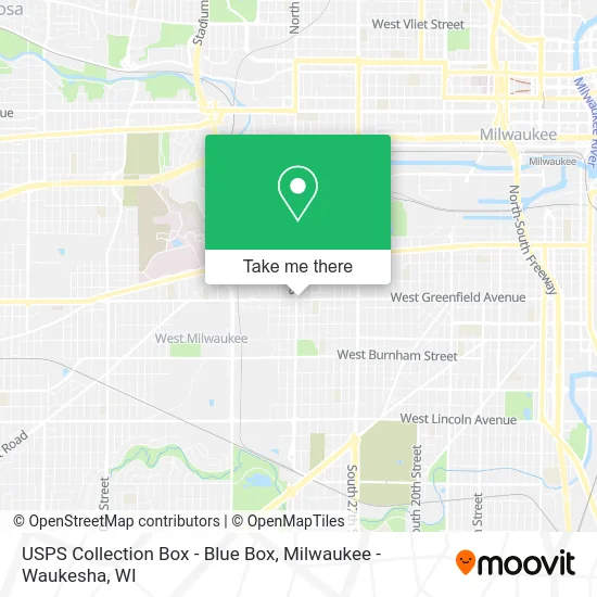 USPS Collection Box - Blue Box map