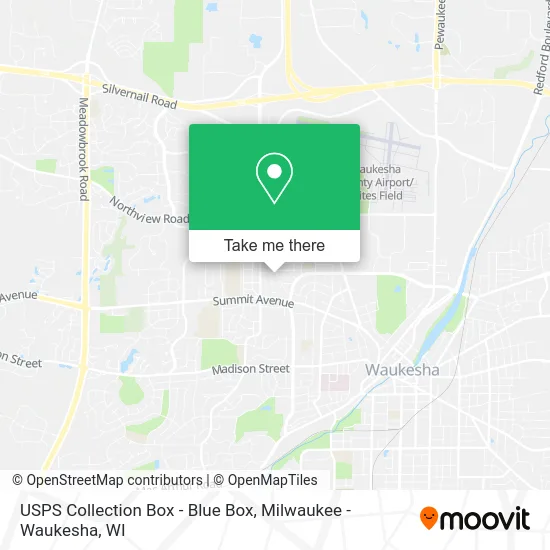 Mapa de USPS Collection Box - Blue Box