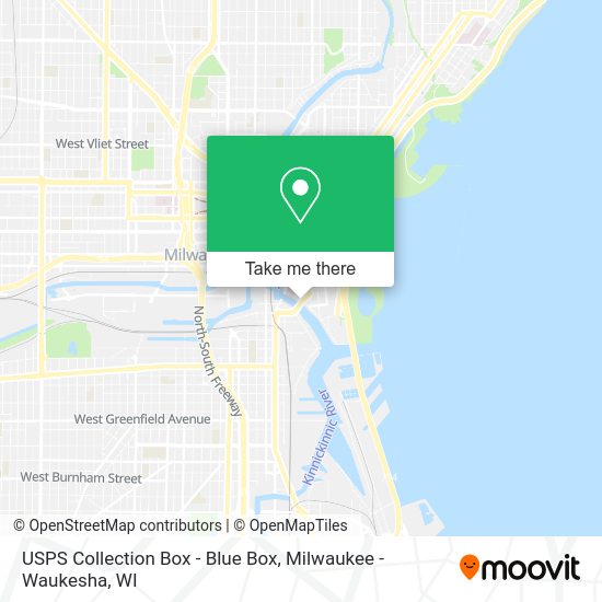 Mapa de USPS Collection Box - Blue Box
