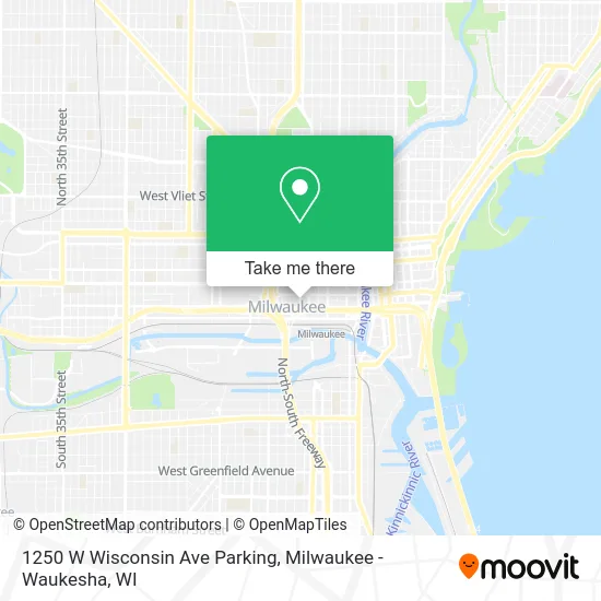 Mapa de 1250 W Wisconsin Ave Parking