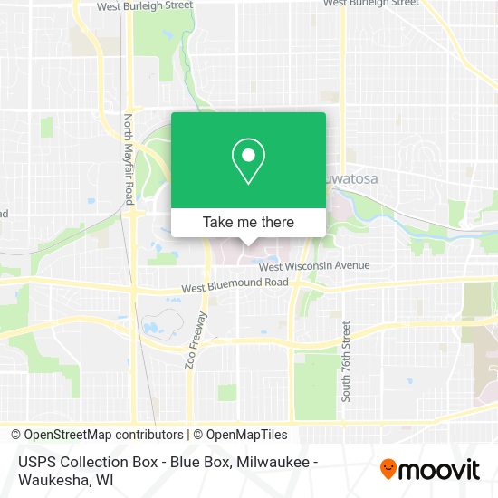 Mapa de USPS Collection Box - Blue Box