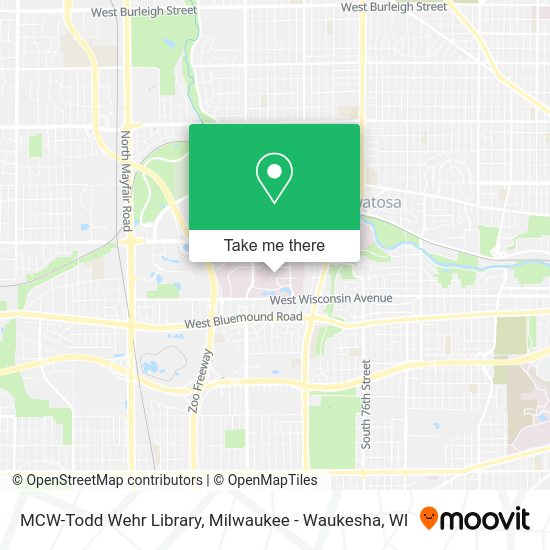 MCW-Todd Wehr Library map
